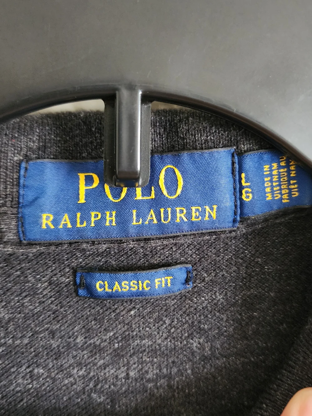 Polo Ralph Lauren Classic Fit Charcoal Heather Grey Polo Shirt Size Large
